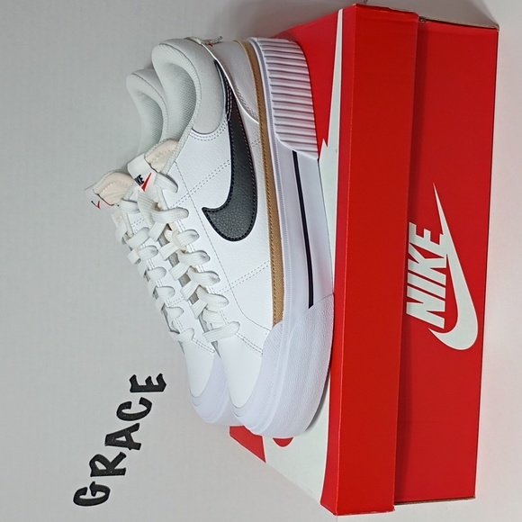 Nike Shoes - Nike White Black Gold Platform Athletic Shoes